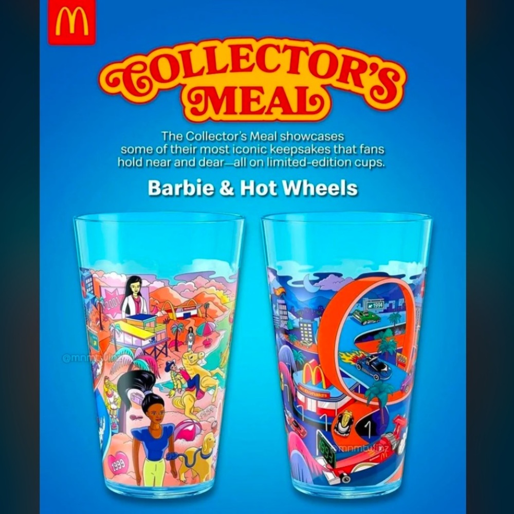 McDonalds Collectors Edition Mattel Barbie/Hot Wheels Cup 2024